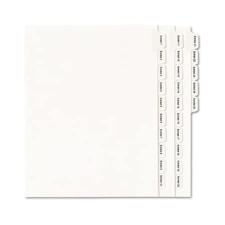 Workstationpro Allstate-Style Legal Side Tab Dividers  25-Tab  1-25  Letter  White  25-Set TH619748